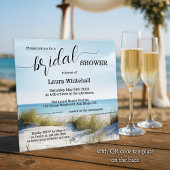 Elegant Script Beach Bridal Shower Kaart