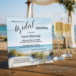 Elegant Script Beach Bridal Shower Kaart