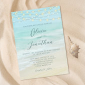 Elegant Script Beach Ocean Wedding Kaart