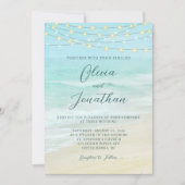 Elegant Script Beach Ocean Wedding Kaart (Voorkant)