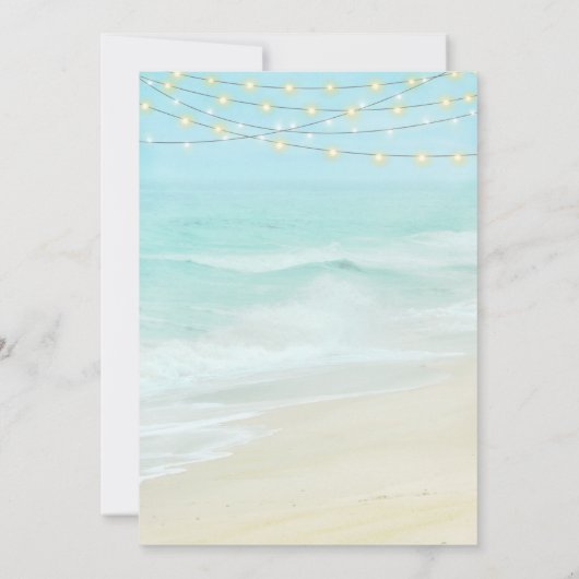 Elegant Script Beach Ocean Wedding Kaart (Achterkant)