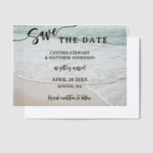 Elegant Script Beach Sla de datum op Vellum Uitnodigingen (Offset)