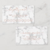 Elegant Script Beauty Salon Roos Gold Marble Klantenkaartje (Voorkant / Achterkant)