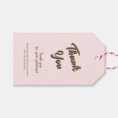 Elegant script bedankkaart roze cadeaukaart cadeaulabel (Voorkant (Horizontaal))