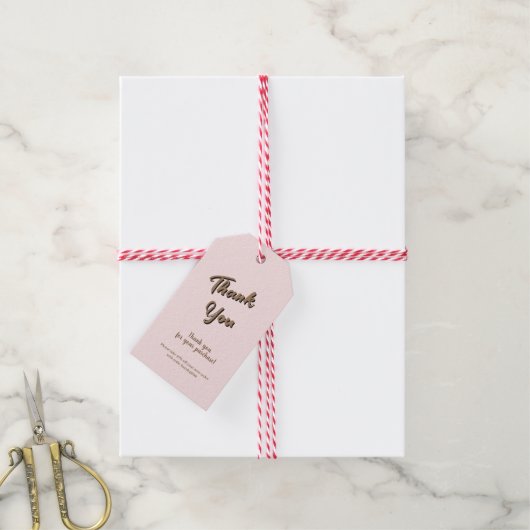 Elegant script bedankkaart roze cadeaukaart cadeaulabel (Met Touw)