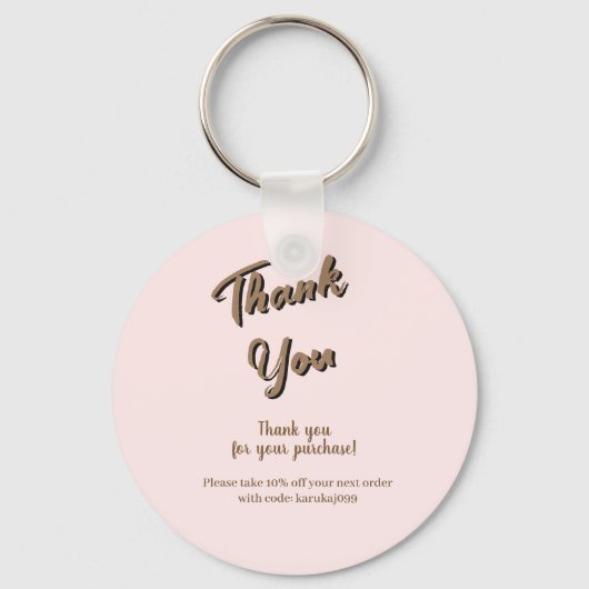 Elegant script bedankkaart roze cadeaukaart sleutelhanger (Voorkant)