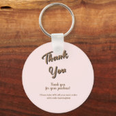 Elegant script bedankkaart roze cadeaukaart sleutelhanger (Voorkant)