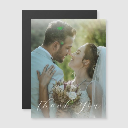 Elegant script Bedankt bruiloft magnetische Kaart (Voorkant / Achterkant)