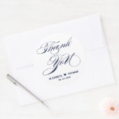 Elegant script Bedankt bruiloft op maat Ronde Sticker (Envelop)