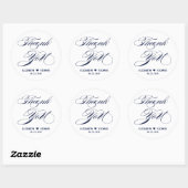 Elegant script Bedankt bruiloft op maat Ronde Sticker (Vel)