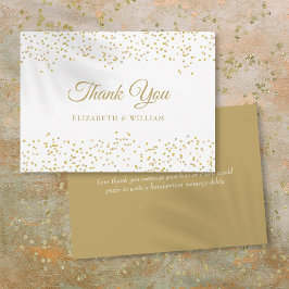 Elegant script bedankt Chic Gold Dust Confetti