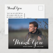 Elegant Script Bedankt Foto Afstuderen Briefkaart (Voorkant / Achterkant)