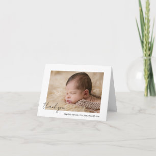 Elegant Script Bedankt Foto geboorteaankondiging
