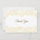 Elegant Script Bedankt Goud Liefde Harten Confetti (Voorkant)