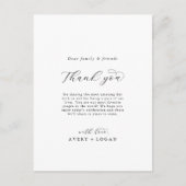 Elegant script bedankt Kaart voor ontvangst (Voorkant)