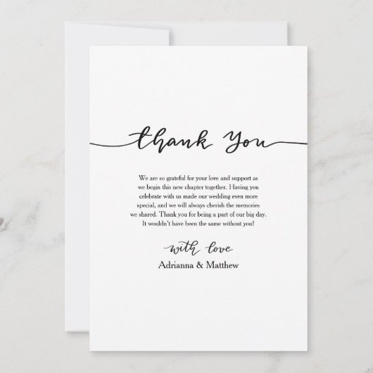 Elegant script bedankt | Paar foto bruiloft (Achterkant)