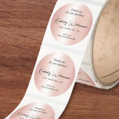 Elegant Script Bedankt Roze Goud Ronde Sticker