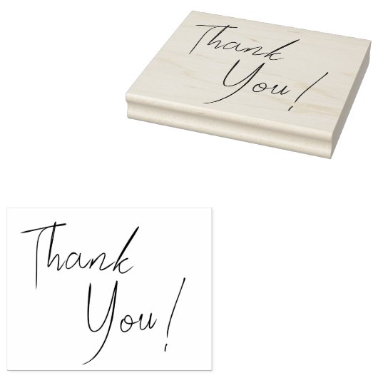 Elegant script bedankt rubberstempel (Gestempeld)
