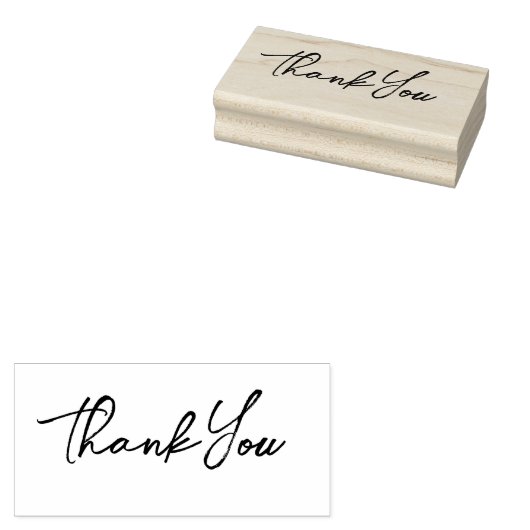 Elegant script bedankt rubberstempel (Gestempeld)