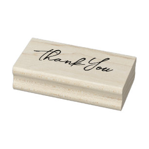 Elegant script bedankt rubberstempel