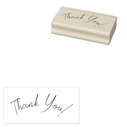 Elegant script bedankt rubberstempel (Gestempeld)
