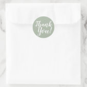 Elegant Script Bedankt Sage Groene Favor Ronde Sticker (Tas)