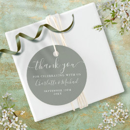 Elegant Script Bedankt Sage Groene Trouw Bedankjes Labels