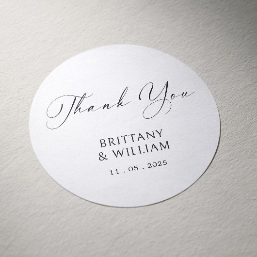 Elegant script Bedankt trouwstickers Ronde Sticker