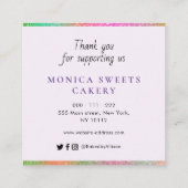 Elegant script bedankt vierkante visitekaartje (Achterkant)