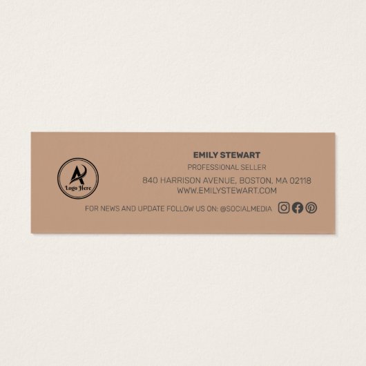 Elegant Script Bedankt voor uw bestelling Small Br Mini Visitekaartjes (Achterkant)