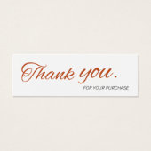 Elegant Script Bedankt voor uw bestelling Small Br Mini Visitekaartjes (Voorkant)