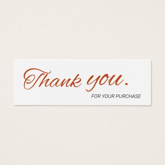 Elegant Script Bedankt voor uw bestelling Small Br Mini Visitekaartjes (Voorkant)