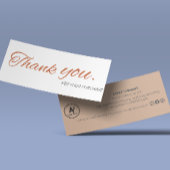 Elegant Script Bedankt voor uw bestelling Small Br Mini Visitekaartjes