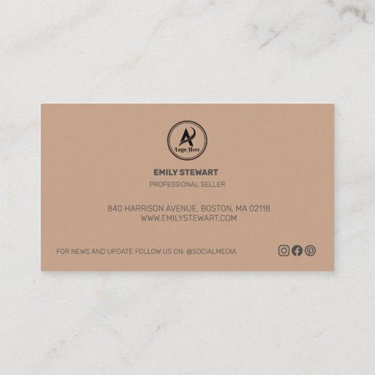 Elegant Script Bedankt voor uw bestelling Small Br Visitekaartje (Achterkant)