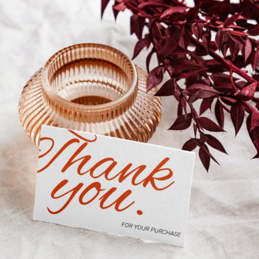 Elegant Script Bedankt voor uw bestelling Small Br Visitekaartje