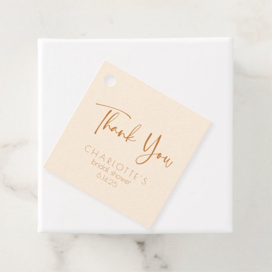 Elegant script Bedankt Vrijgezellenfeest Warm Pink Bedankjes Labels (In situ)