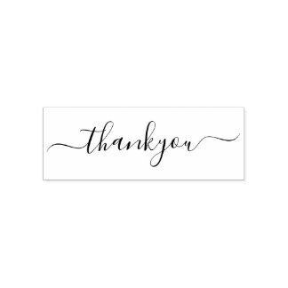 Elegant script bedankt  zelfinktende stempel
