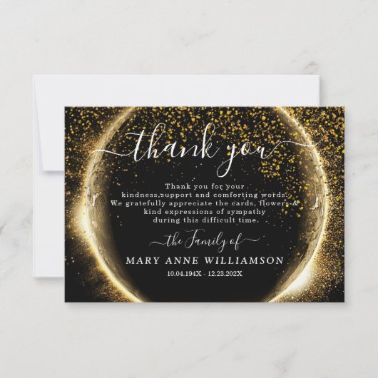 Elegant script begrafenis bedankt kaart (Voorkant)