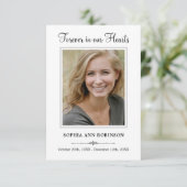 Elegant script begrafenis foto gedenkteken gebed kaart (Staand voorkant)