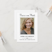 Elegant script begrafenis foto gedenkteken gebed kaart (Voorkant / Achterkant in situ)