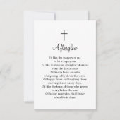 Elegant script begrafenis foto gedenkteken gebed kaart (Achterkant)