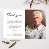 Elegant script begrafenisfoto bedankkaart