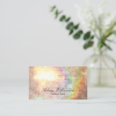 Elegant Script beige Holografen textuur. Visitekaartje (Staand voorkant)