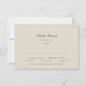 Elegant Script Beige Houtskool Formal De Trouwdag RSVP Kaartje (Voorkant)