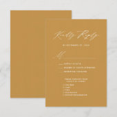 Elegant Script Beige Minimalistisch Chique Bruilof Informatiekaartje (Voorkant / Achterkant)