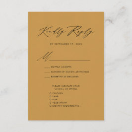 Elegant Script Beige Minimalistisch Chique Bruilof Informatiekaartje