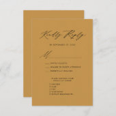Elegant Script Beige Minimalistisch Chique Bruilof RSVP Kaartje (Voorkant / Achterkant)