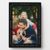 Elegant Script Beste papa ooit aangepaste foto aan Fotoplaat (voorkant)