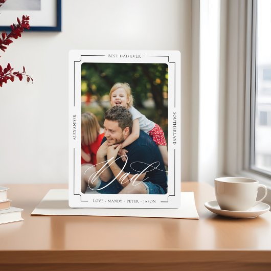 Elegant Script Beste papa ooit aangepaste foto aan Fotoplaat