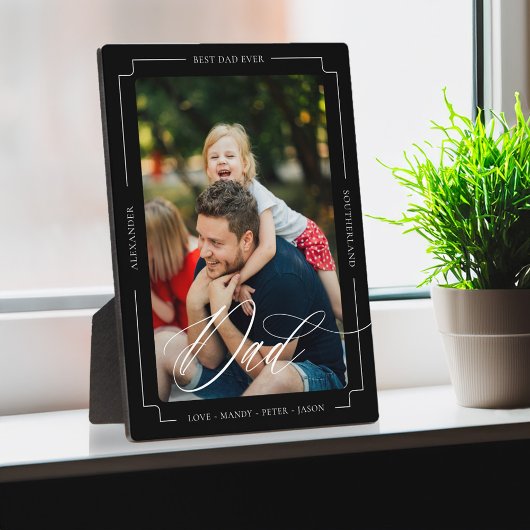 Elegant Script Beste papa ooit aangepaste foto aan Fotoplaat
